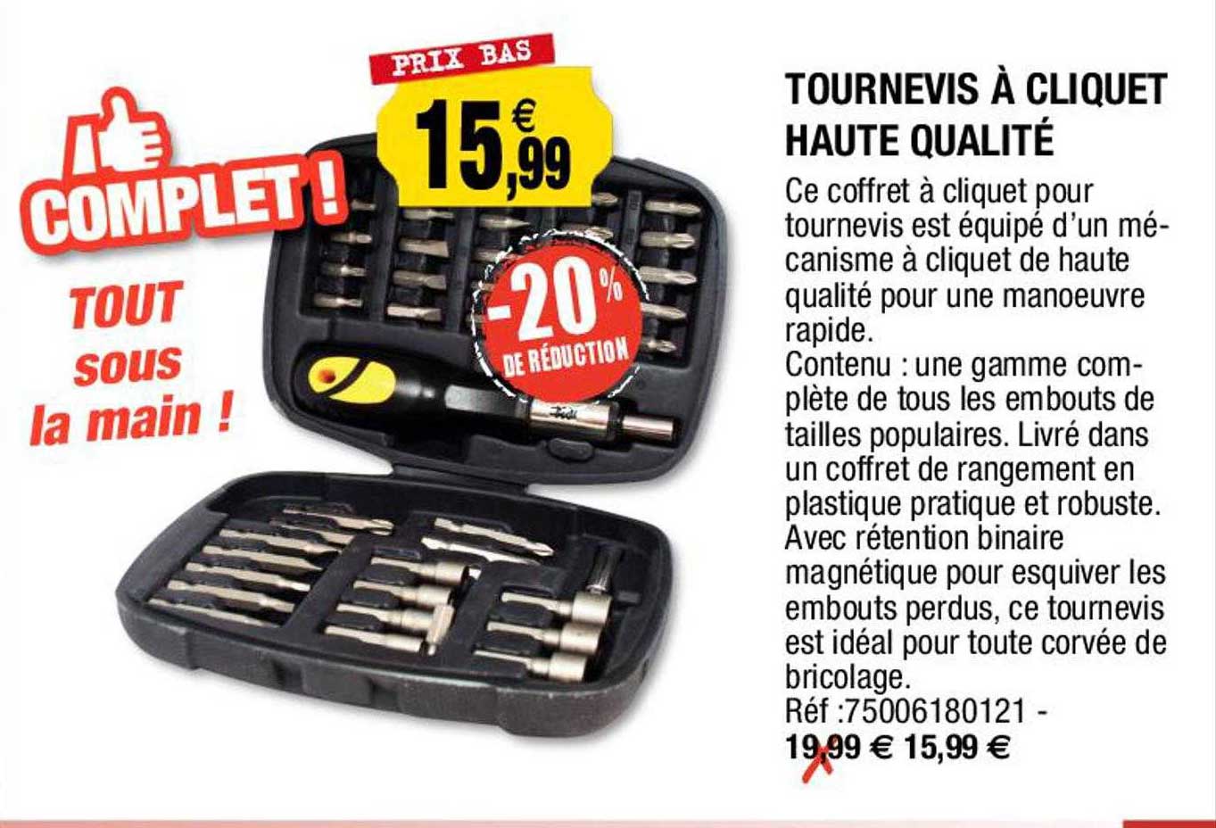 Tournevis à Cliquet Haute Qualité