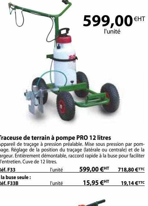 Traceuse De Terrain à Pompe Pro 12 Litres