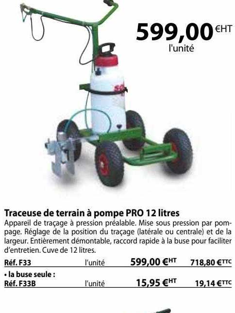 traceuse de terrain à pompe pro 12 litres