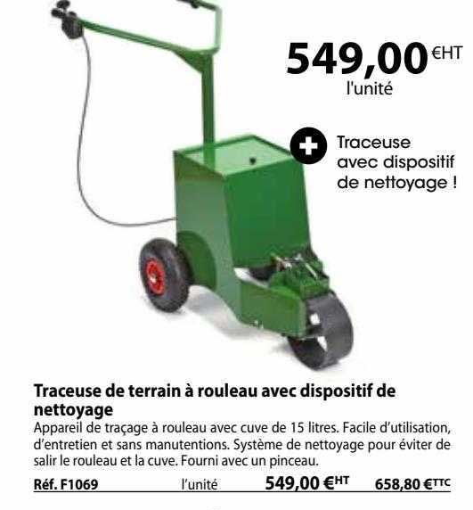 traceuse de terrain à rouleau avec dispositif de nettoyage