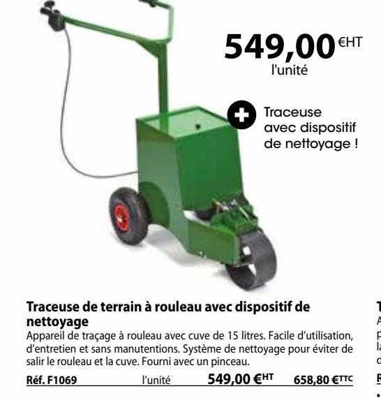 traceuse de terrain à rouleau avec dispositif de nettoyage