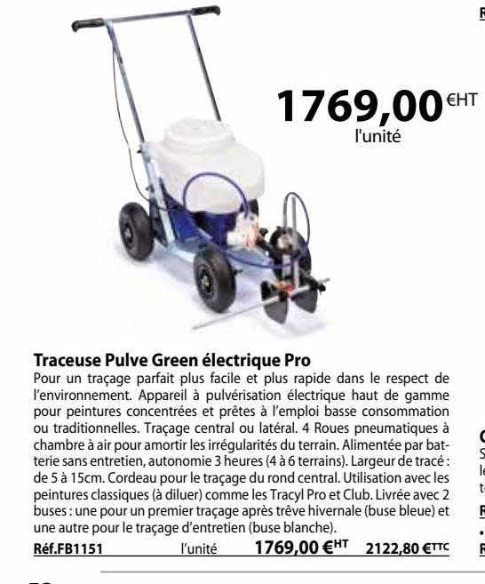 traceuse pulve green électrique pro