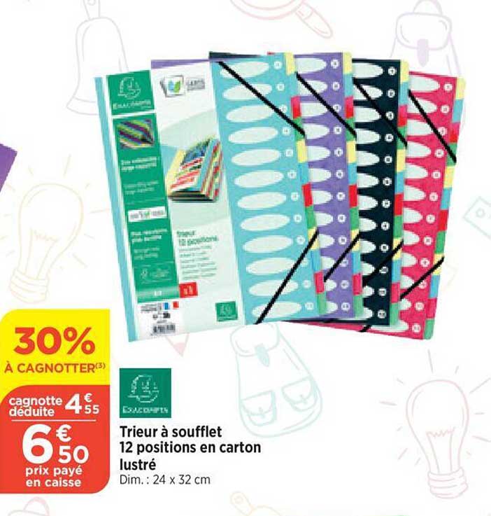 trieur à soufflet 12 positions en carton lustré