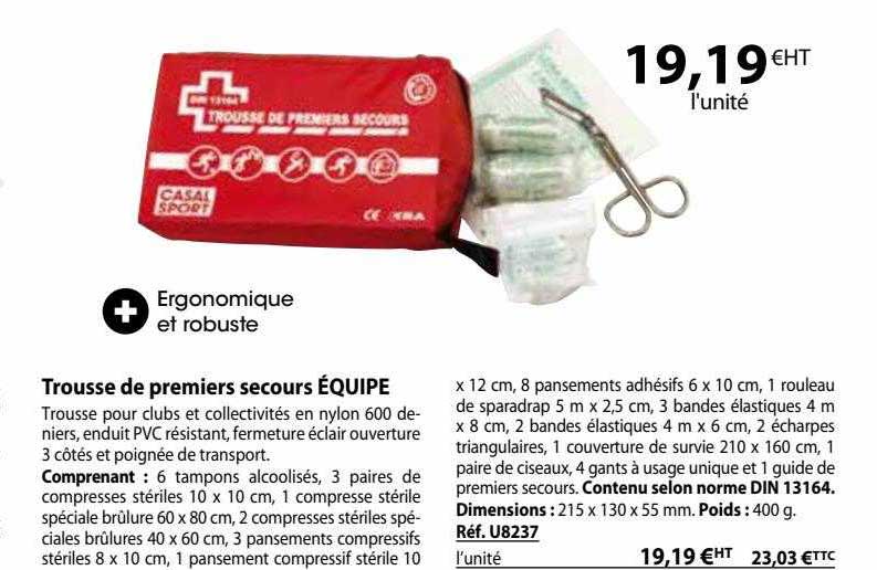 trousse de premiers secours équipe