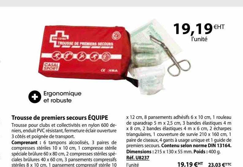 trousse de premiers secours équipe