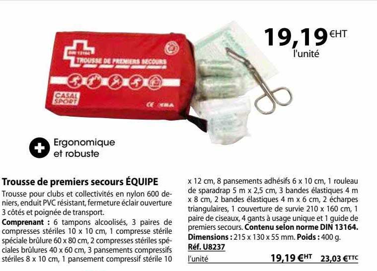 trousse de premiers secours équipe