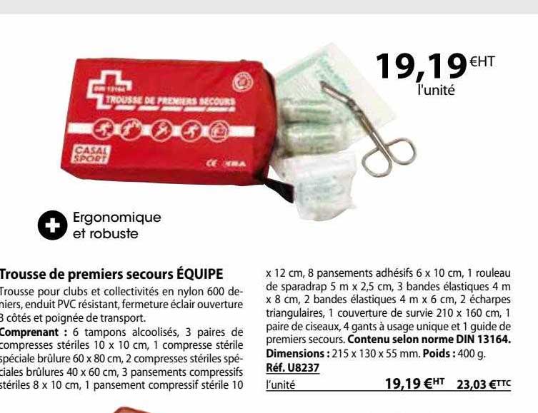 trousse de premiers secours équipe