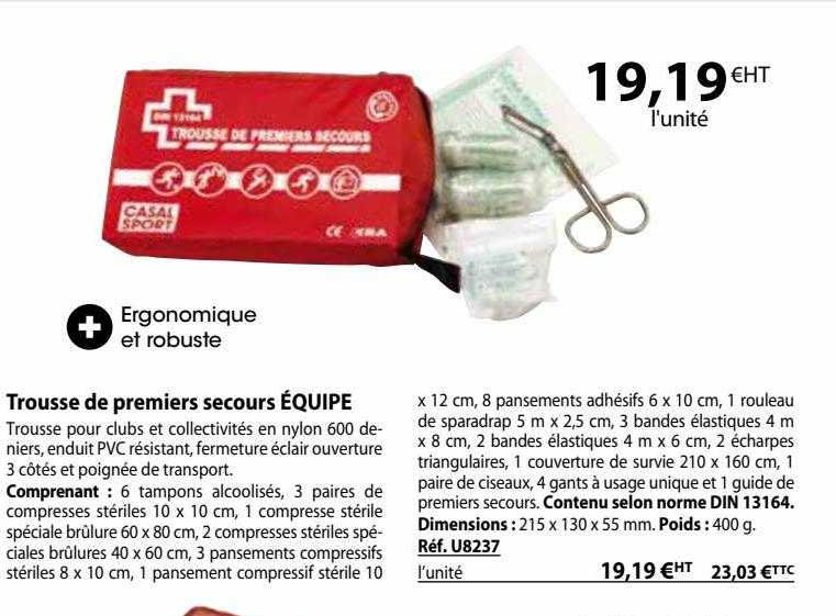 trousse de premiers secours équipe