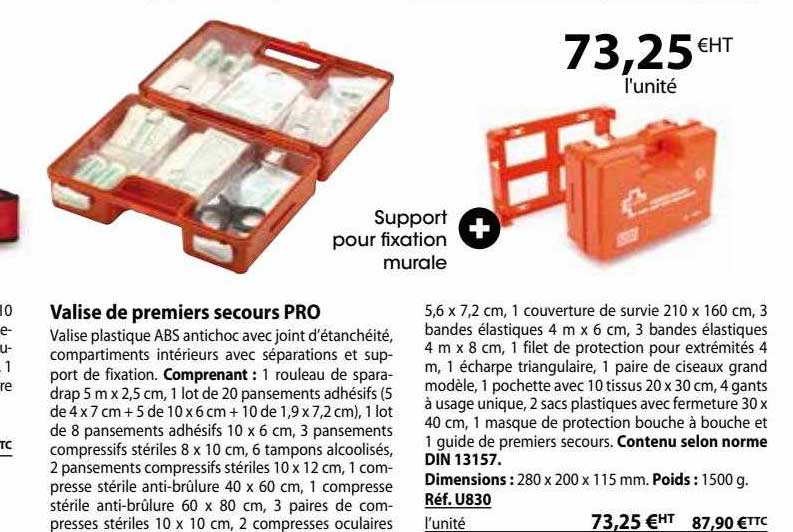 valise de premiers secours pro