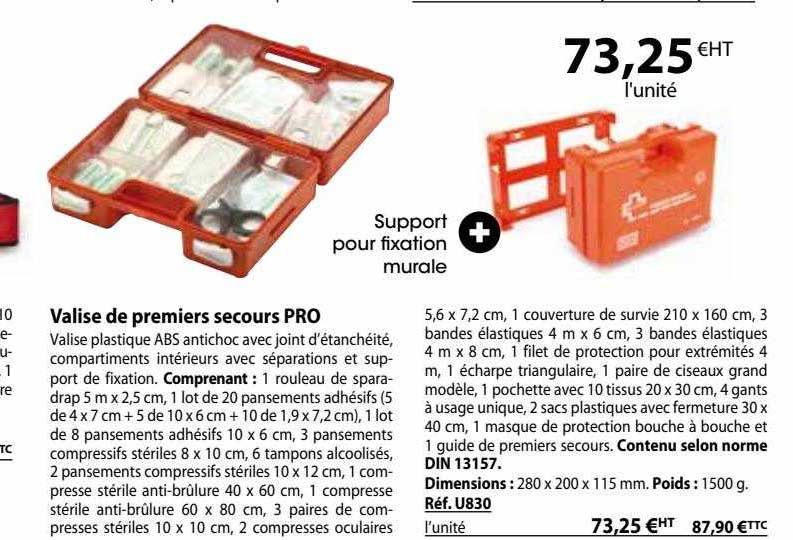 valise de premiers secours pro