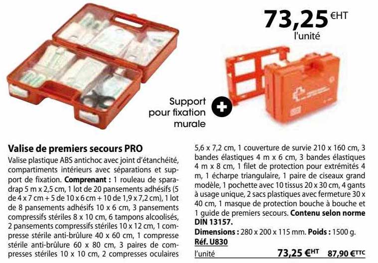 valise de premiers secours pro