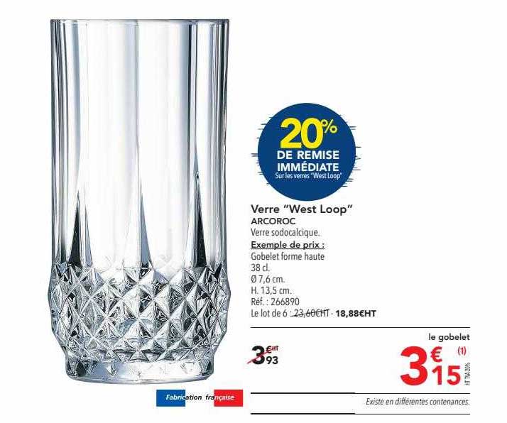 verre "west loop" arcoroc