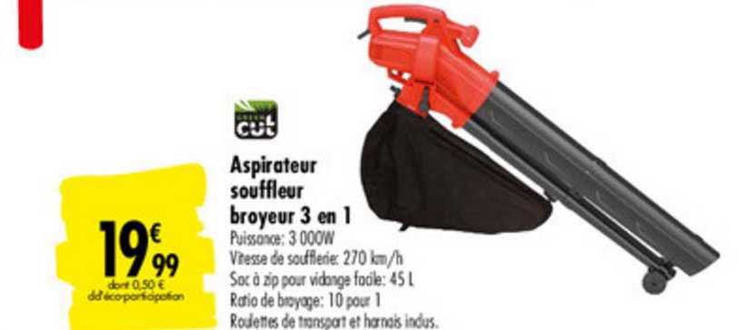 aspirateur souffleur broyeur 3 en 1 green cut