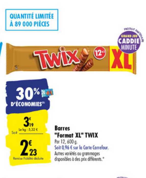 barres format xl twix