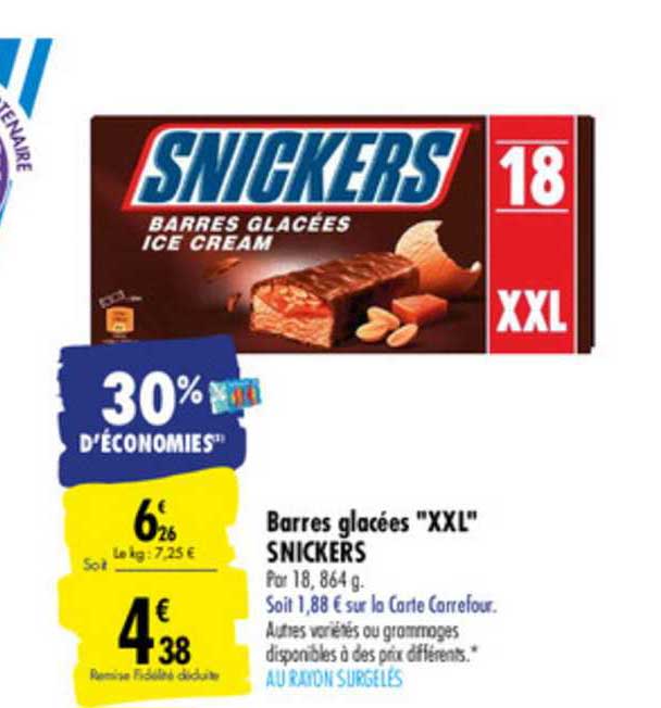 Barres Glacées "xxl" Snickers
