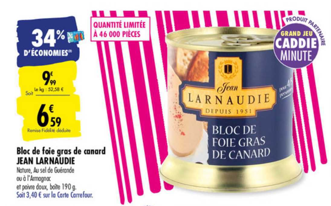 Bloc De Foie Gras De Canard Jean Larnaudie