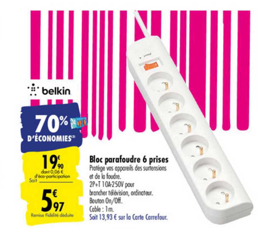 bloc parafoudre 6 prises