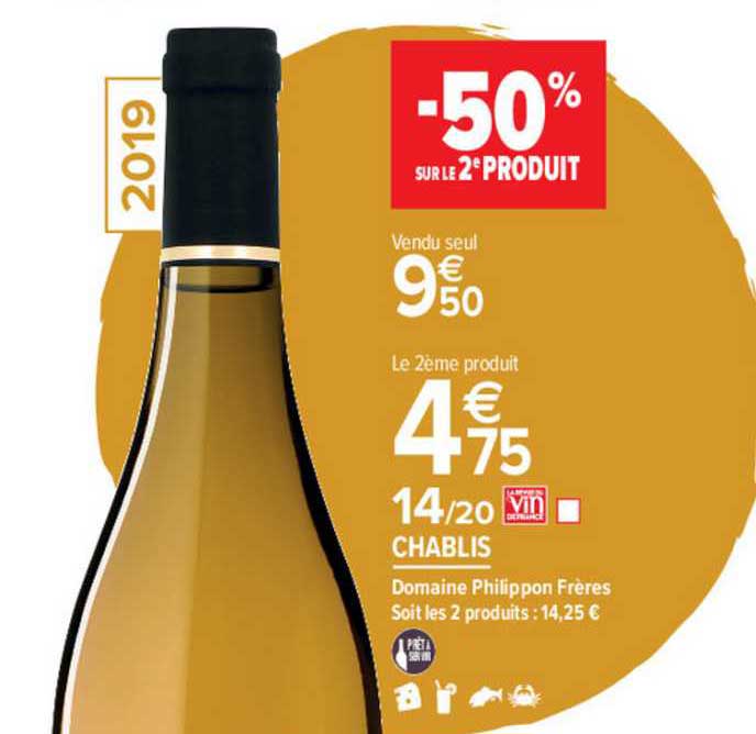chablis domaine philippon frères -50% sur le 2e produit