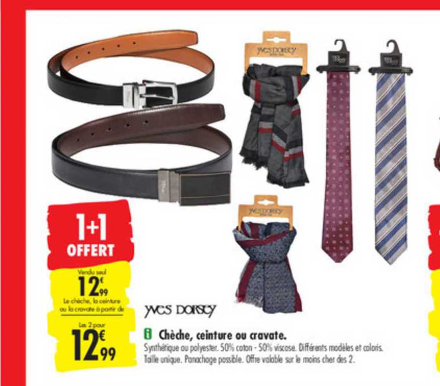 chèche ceinture ou cravate yves dorsey 1+1 offert