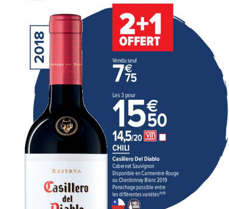 chili casillero del diablo 2+1 offert