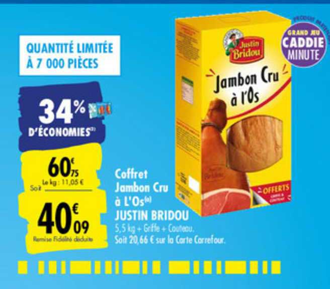 coffret jambon cru à l'os justin bridou