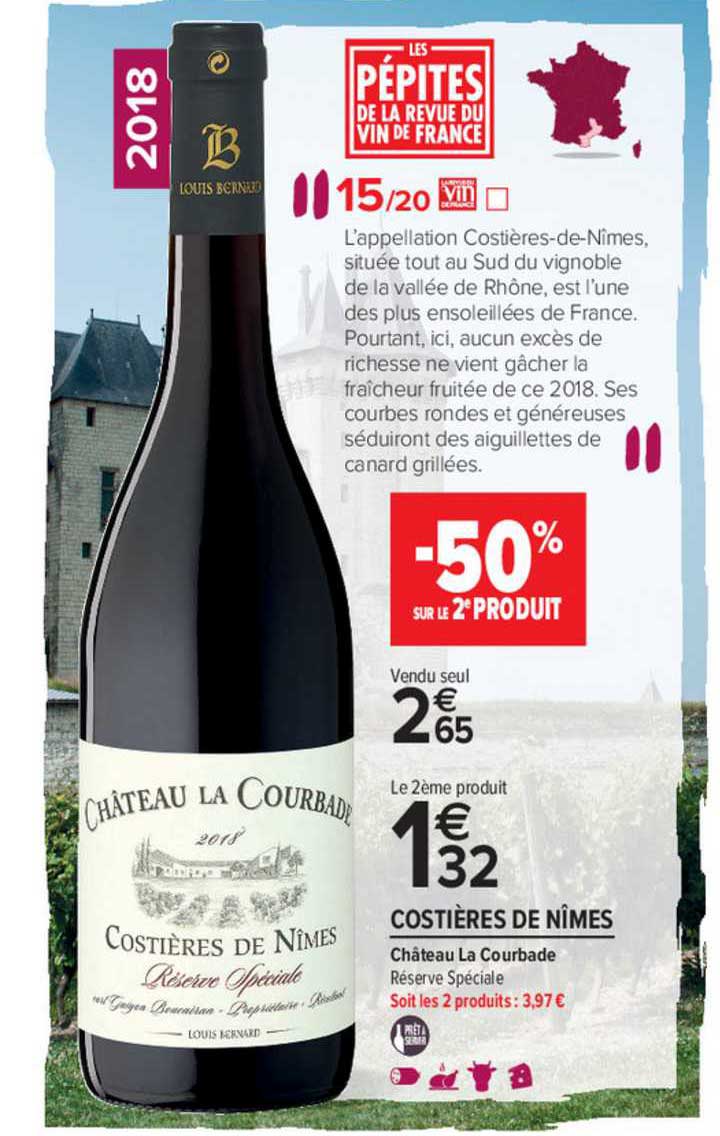 Costières De Nîmes Château La Courbade -50% Sur Le 2e Produit