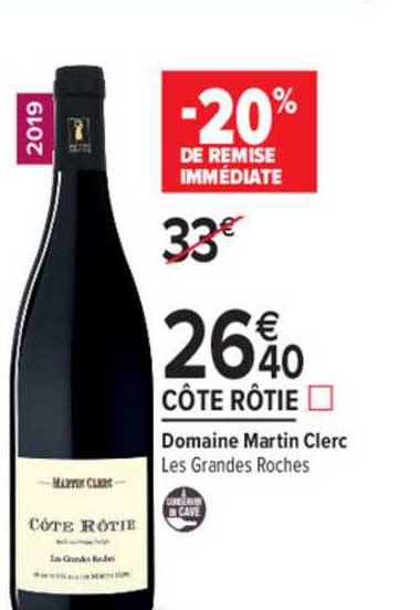 côte rôtie domaine martin clerc -20% de remise immédiate