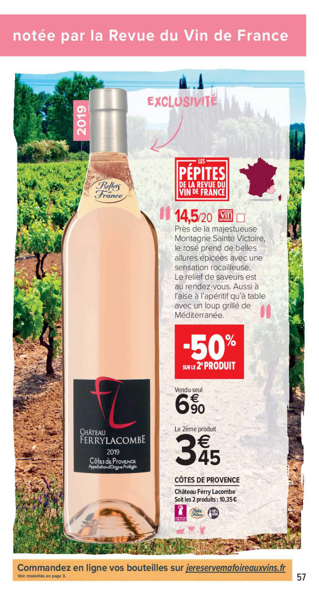 côtes de provence château ferry lacombe -50% sur le 2e produit