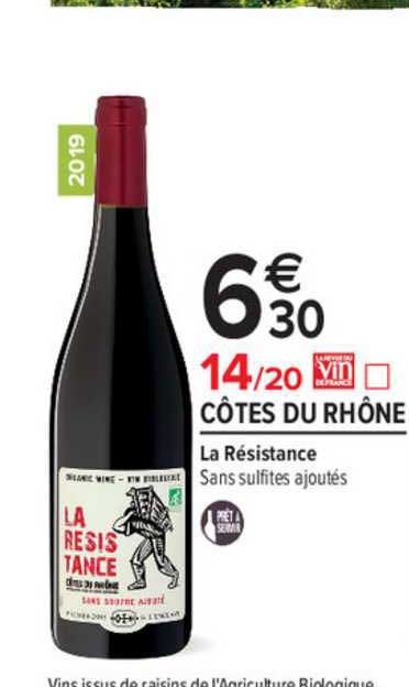 côtes du rhône la résistance sans sulfites ajoutés