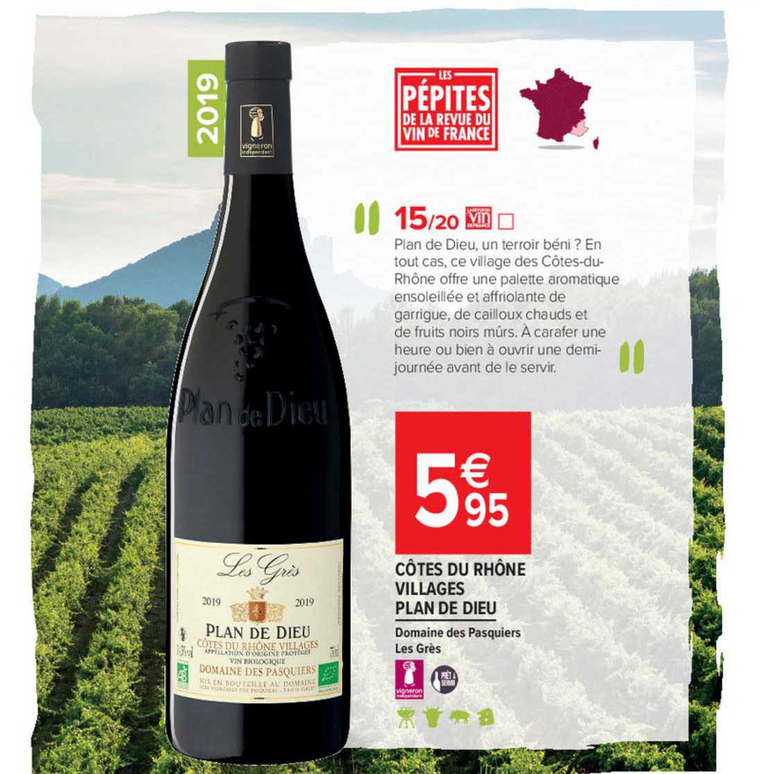 côtes du rhône villages plan de dieu domaine des pasquiers les grès