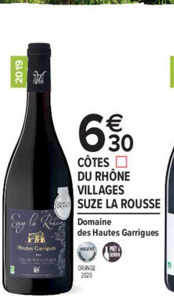 côtes du rhône villages suze la rousse domaine des hautes garrigues