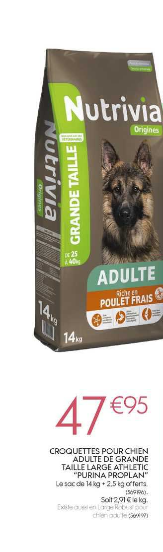 croquettes pour chien adulte de grande taille large athletic purina proplan