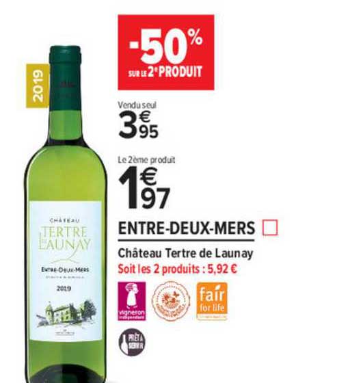 entre deux mers château tertre de launay -50% sur le 2e produit