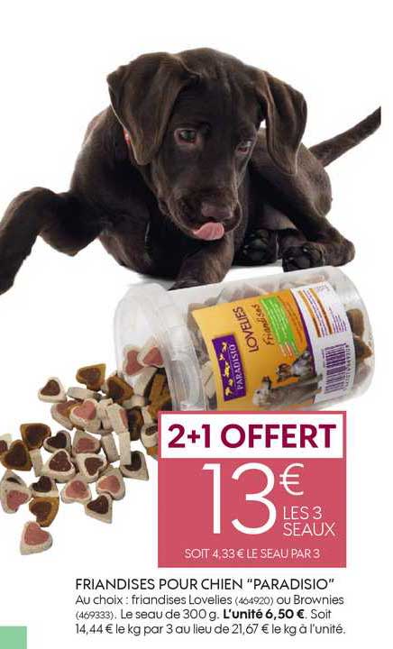 friandises pour chien paradiso 2+1 offert