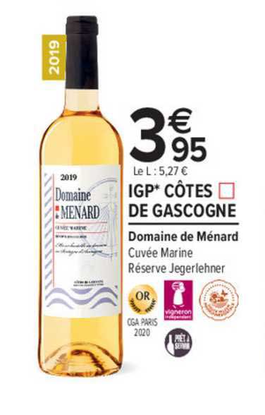 igp côtes de gascogne domaine de ménard cuvée marine