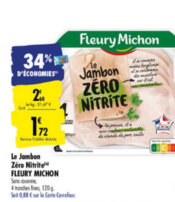 le jambon zéro nitrite fleury michon