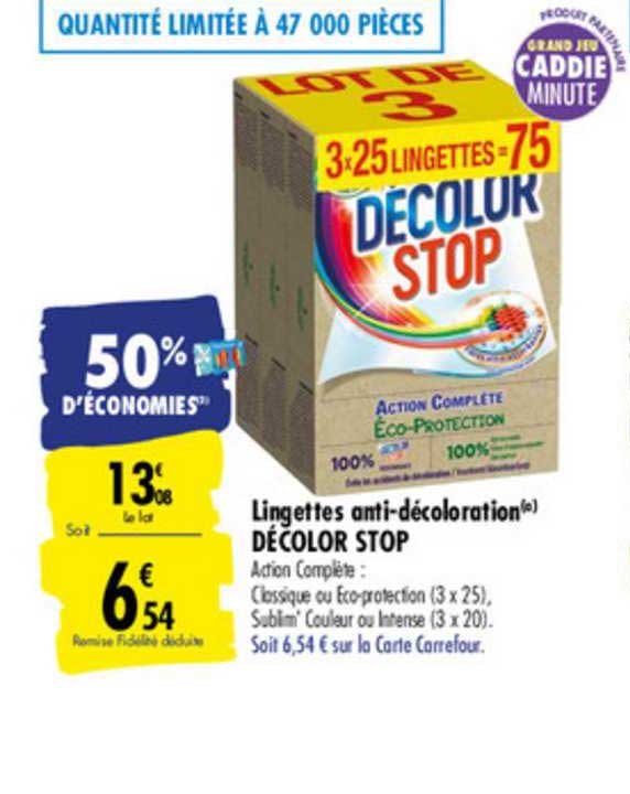 lingettes anti décoloration décolor stop