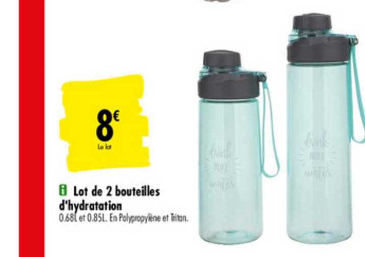 lot de 2 bouteilles d'hydratation