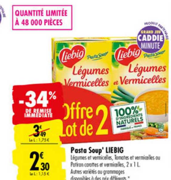 pasta soup' liebig -34% de remise immédiate