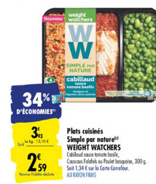 plats cuisinés simple par nature weight watchers