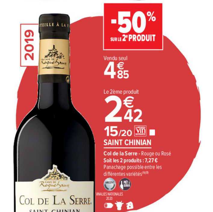 saint chinian col de la serre -50% sur le 2e produit