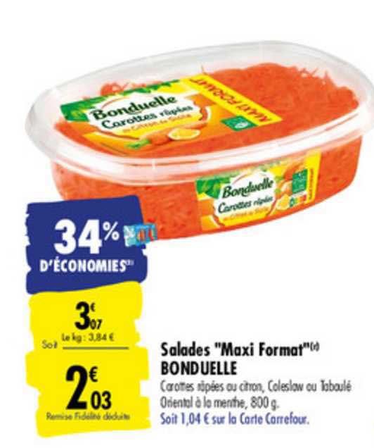 salades "maxi format" bonduelle