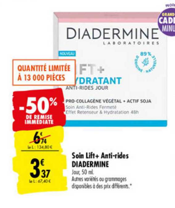 soin lift+ anti rides diadermine -50% de remise immédiate