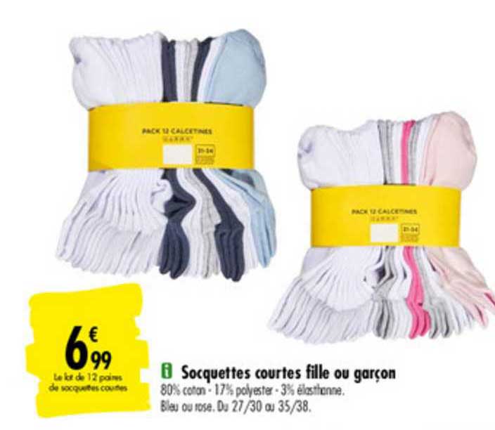 soquettes courte fille ou garçon