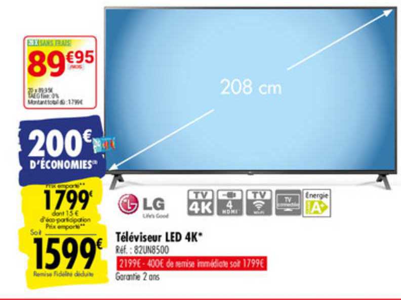 Téléviseur Led 4k Lg 208 Cm
