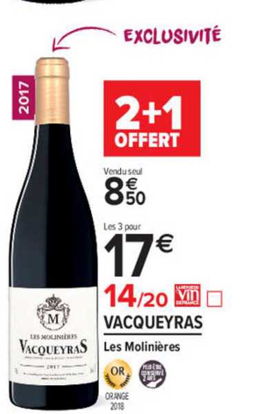 vacqueyras les molinières 2+1 offert