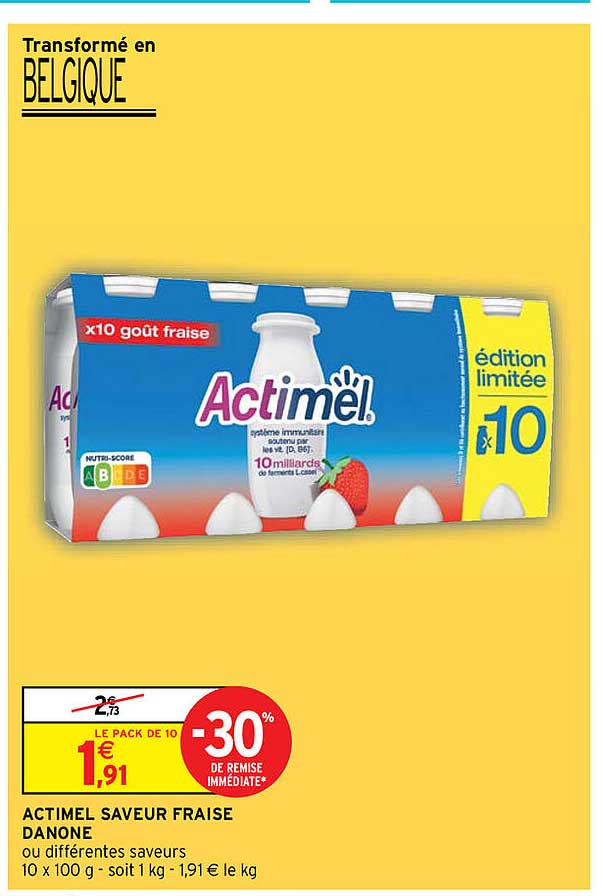 Actimel Saveur Fraise Danone