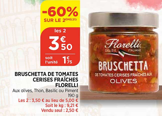 Bruschetta De Tomates Cerises Fraîches Florelli