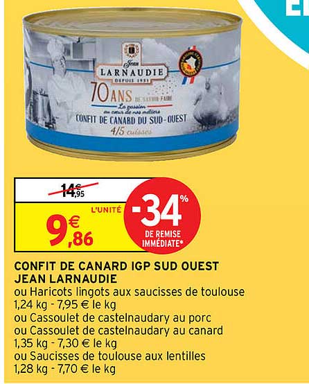 confit de canard igp sud ouest jean larnaudie