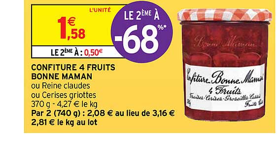 confiture 4 fruits bonne maman